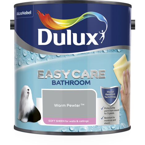 Dulux Easycare Bathroom Soft Sheen Emulsion Paint - 2.5L - Warm Pewter