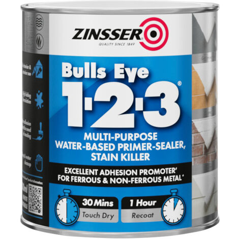 Zinsser Bulls Eye 1-2-3 - Primer-sealer - Stain Killer - 500ml - Grey