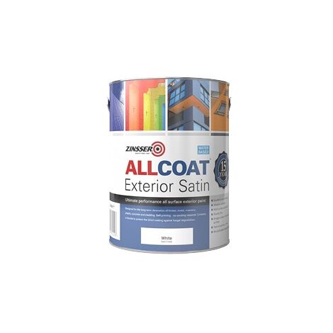 Zinsser AllCoat (Water Based) Exterior Satin - 1 Litre - Black