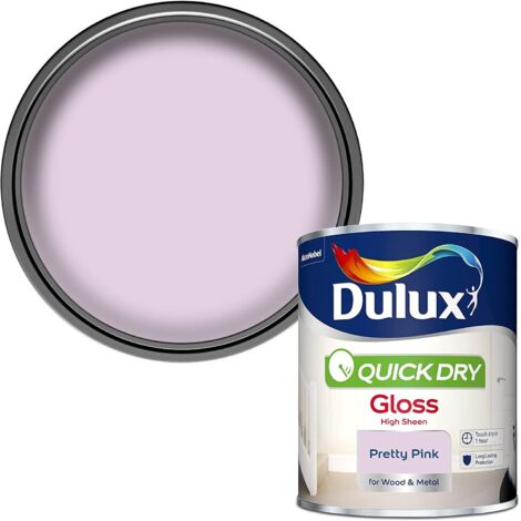 Dulux Quick Dry Gloss Colours - Pretty Pink - 750ml