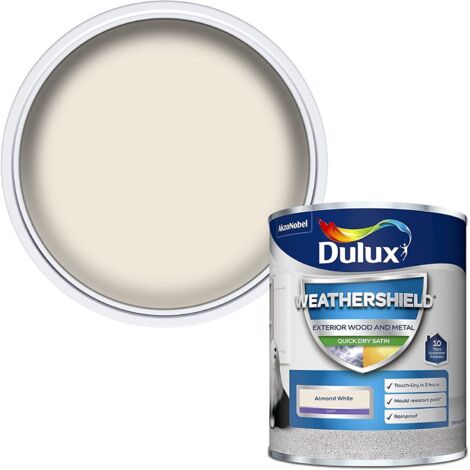 Dulux Retail Weathershield Exterior Satin Paint - Almond White - 750ml