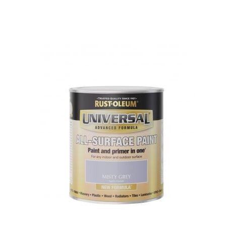 Rust-Oleum Universal All Surface Brush on Paint - Satin - Misty Grey - 750ml