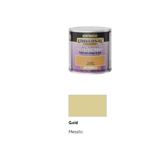 Rust-Oleum Universal All Surface Brush on Metallic Paint - Gold - 250ml