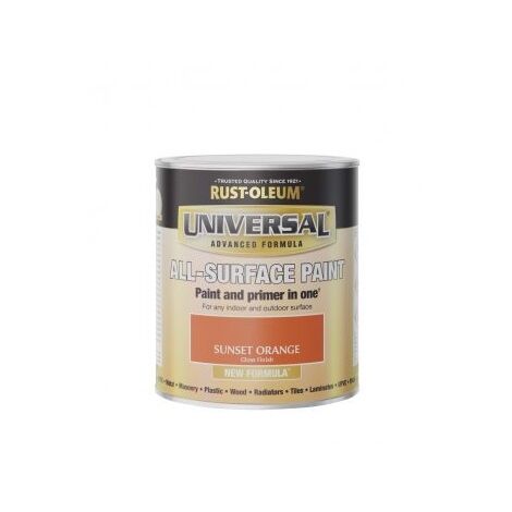 Rust-Oleum Universal All Surface Brush on Paint - Gloss - Sunset Orange - 750ml