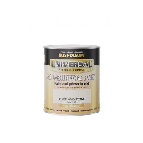 Rust-Oleum Universal All Surface Brush on Paint - Portland Stone - 750ml