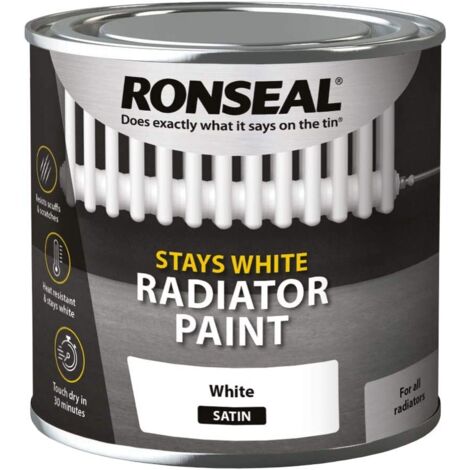 Ronseal Stays White Radiator Paint - White - 250ml - Satin