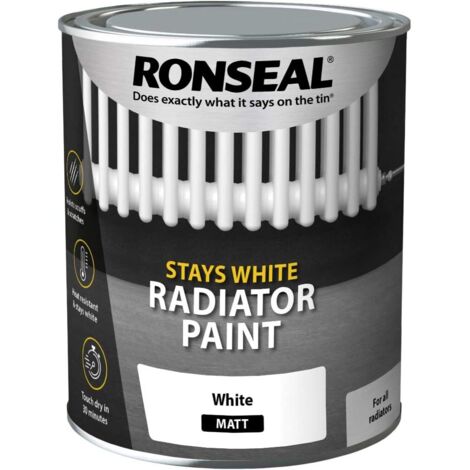 Ronseal Stays White Radiator Paint - White - 750ml - Matt