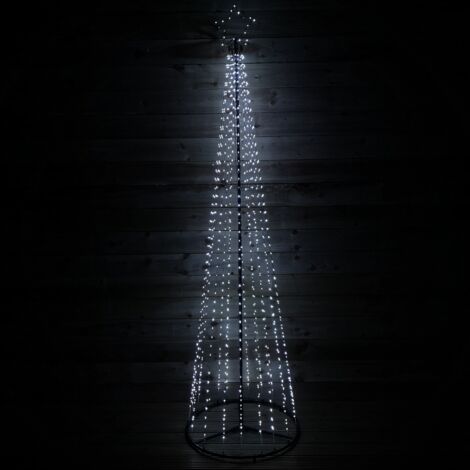 Snowtime 2.5m Maypole Outdoor Tree with 884 Flashing Wire Lights - Ice White (1/5)