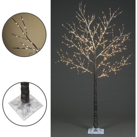 Frosted Twig Christmas Tree LED Illuminated Warm White Pre-Lit 180cm Garden Home