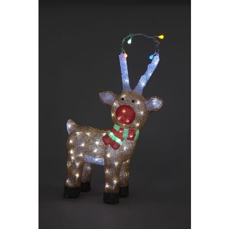 Snowtime Acrylic Outdoor Standing Reindeer with 80 white Led's - 55cm Tall
