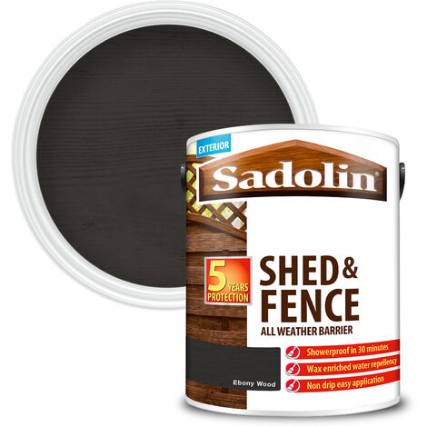 Sadolin Shed and Fence Protector All Weather Barrier - Ebony Wood - 5L