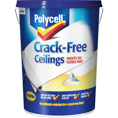 Polycell Crack Free Ceilings Flexible Paint Smooth - Silk - 5 Litres