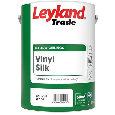 Leyland Trade Vinyl Silk Emulsion Paint - Brilliant White - 5L
