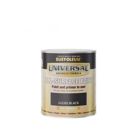 Rust-Oleum Universal All Surface Brush on Paint - Gloss - Black - 750ml