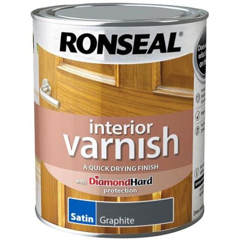 Ronseal Interior Wood Varnish - Graphite - Satin - 750ml