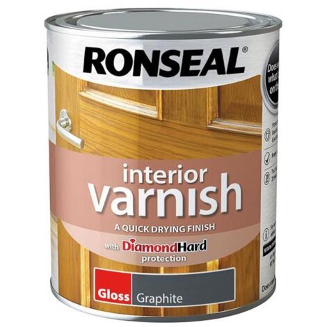 Ronseal Interior Wood Varnish - Graphite - Gloss - 750ml