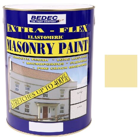 Bedec Extra Flex Masonry Paint - Cream - 5 Litre