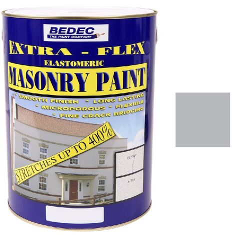 Bedec Extra Flex Masonry Paint - Light Grey - 5 Litre