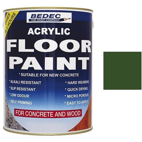 Bedec Acrylic Floor Paint - Dark Green - 2.5 Litre