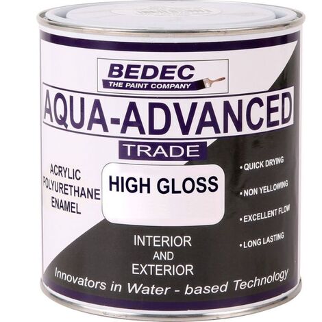 Bedec Aqua Advanced Paint Gloss - Black - 1 Litre