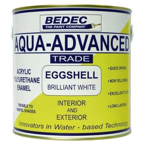 Bedec Aqua Advanced Paint Eggshell - Brilliant White - 1 Litre