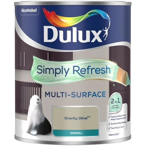 Dulux Simply Refresh Multi-Surface Eggshell Paint - Overtly Olive - 750ml
