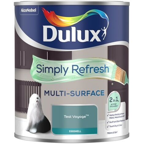 Dulux Simply Refresh Multi-Surface Eggshell Paint - Teal Voyage - 750ml