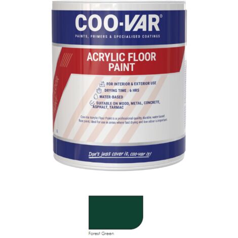 CooVar Acrylic Floor Paint - Forest Green - 5 Litre