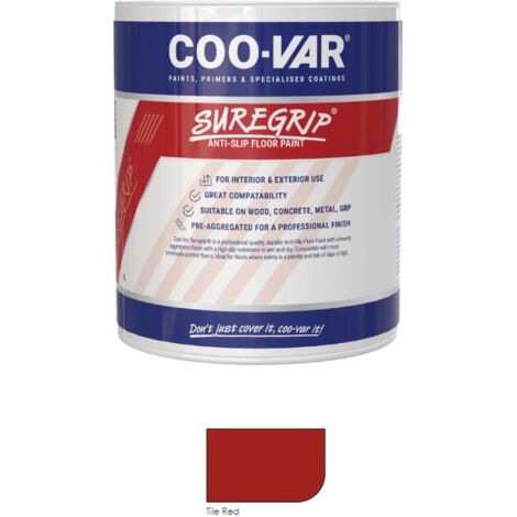 CooVar Suregrip Anti Slip Floor Paint - Tile Red - 1 Litre