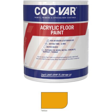 CooVar Acrylic Floor Paint - Yellow - 1 Litre