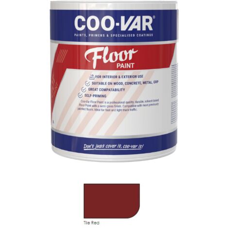 CooVar Floor Paint - Tile Red - 1 Litre