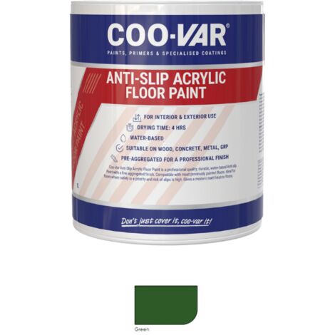 CooVar Anti Slip Acrylic Floor Paint - Green - 2.5 Litre