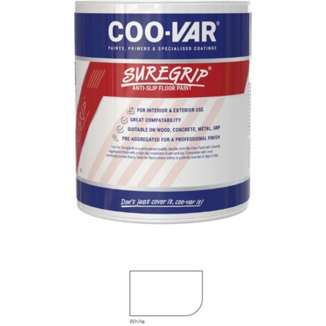 CooVar Suregrip Anti Slip Floor Paint - White - 2.5 Litre