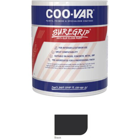 CooVar Suregrip Anti Slip Floor Paint - Black - 1 Litre