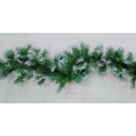Snowy Tipped Green Christmas Garland Decoration - 270 cm x 25cm (1/2)