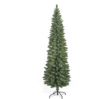 Snowtime Wrapped Pencil Pine Christmas Tree - Green - 8ft - 240cm