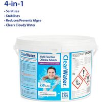 Clearwater Multifunction Chlorine Tablets, 4-in-1 Dispenser - 240 Tablets - 5kg