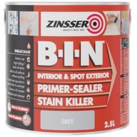 Zinsser BIN Primer Sealer - Stain Killer Paint - Grey - 2.5L