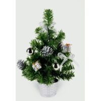 Small Dressed Table Top Christmas Tree - Decorations Included - Silver
