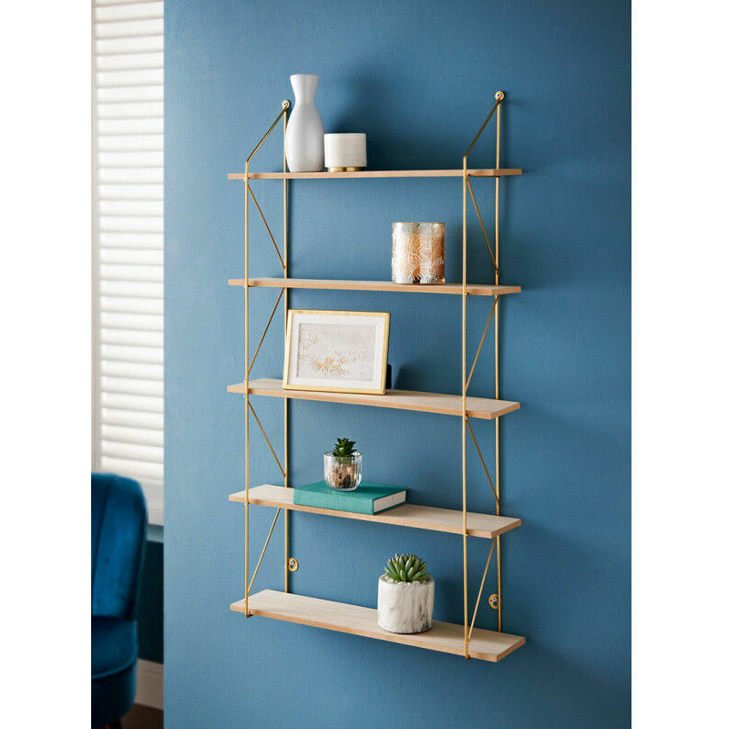 3 Tier Metal Wire Wall Floating Shelves Storage Shelf Living Room