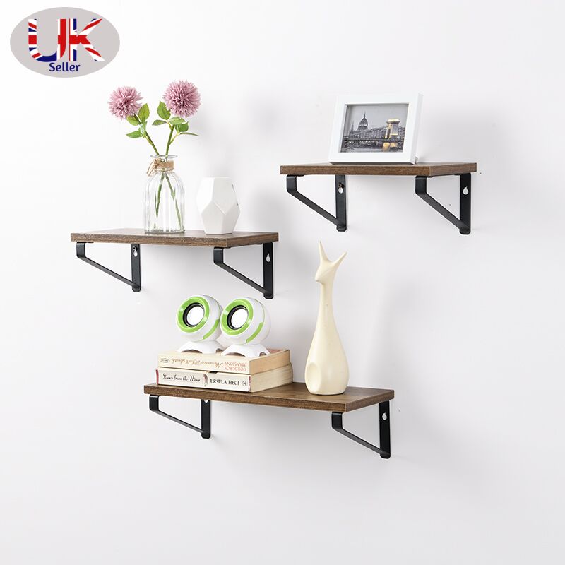 1 Tier Shelf Black Metal Frame Wire Rectangle Floating Wall