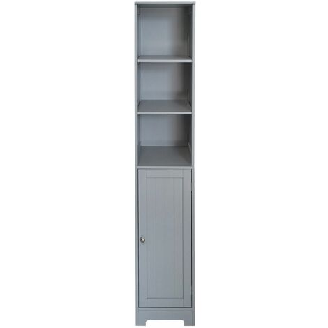 Bathroom Storage Cabinet with 3 Shelves and 1 Door Tallboy Wooden Furniture Unit