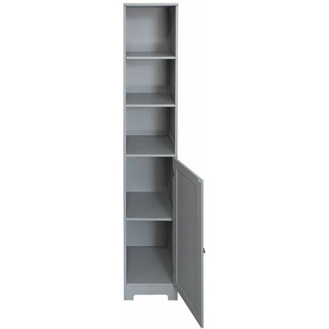 Bathroom Storage Cabinet with 3 Shelves and 1 Door Tallboy Wooden Furniture Unit