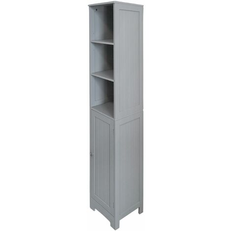 Bathroom Storage Cabinet with 3 Shelves and 1 Door Tallboy Wooden Furniture Unit
