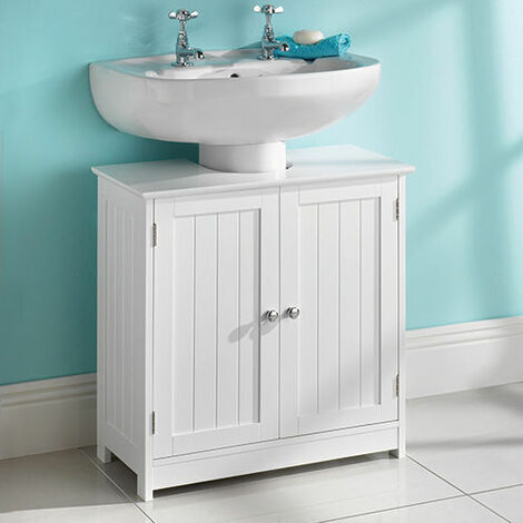 Priano Bathroom Sink Cabinet Under Basin Unit Cupboard Storage Furniture  White 