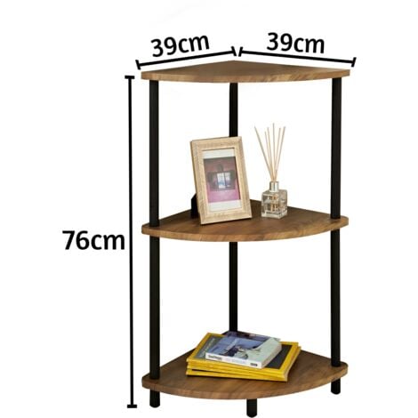 Corner Shelf 3 Tier Unit Free Standing Organizer Rack Storage Shelves ...