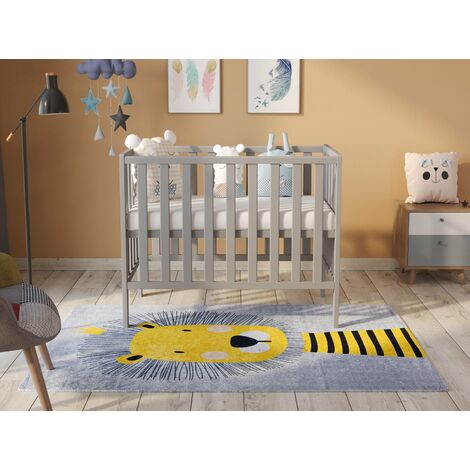 Paris Space Saver Cot 100x50cm with Aloe Vera Quilted mattress (Grey)
