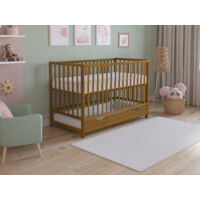 Asher Cot Bed 120x60cm with drawer & Microfiber Quilted mattress