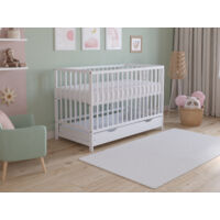 Asher Cot Bed 120x60cm with drawer & Microfiber Quilted mattress
