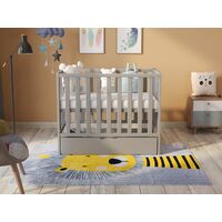 Paris Space Saver Cot 100x50cm with drawer & Aloe Vera Quilted mattress (Grey)